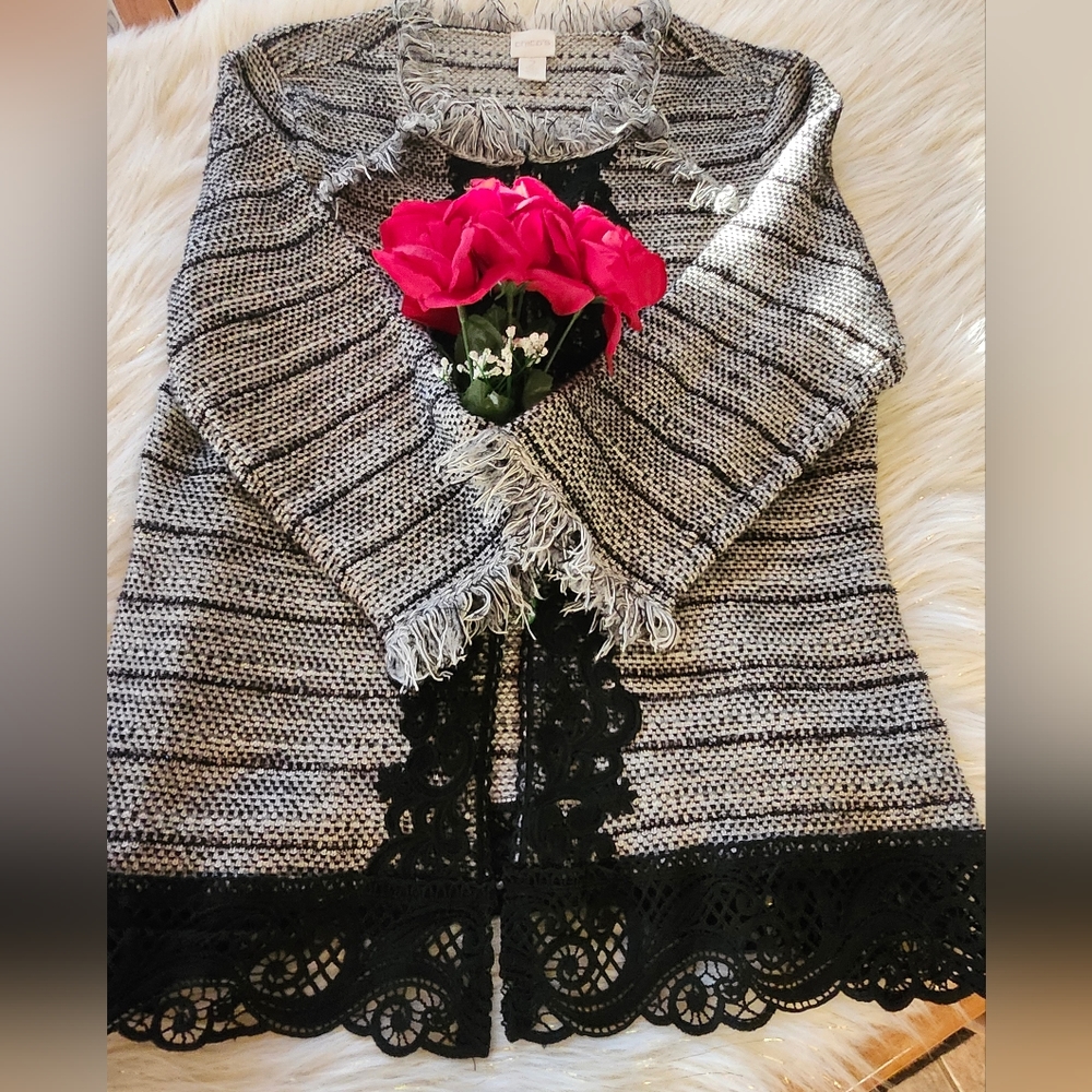 Chicos Open Front Cardigan/Blazer Size 2,equivalent size Medium